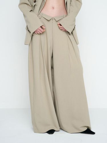 OPEN FOLDED WIDE PANTS / BEGIE - MOIFAIRE - Modalova