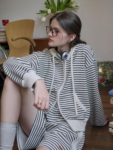 SR_Striped casual hooded jacket - Simple Retro - Modalova