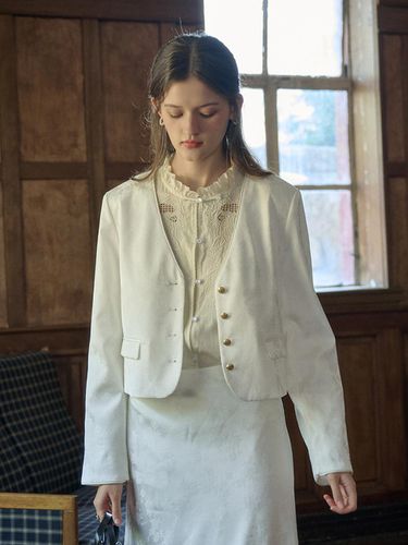 SR_Jacquard satin white jacket - Simple Retro - Modalova