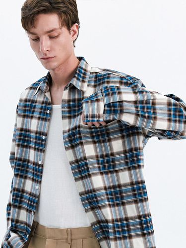 Siena Fine Cotton Plaid Shirt_Blue Green - Trip LE Sens - Modalova