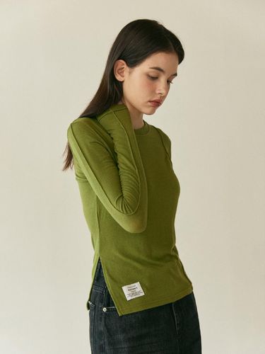 SLIT T-SHIRT_GREEN - Authenti - Modalova