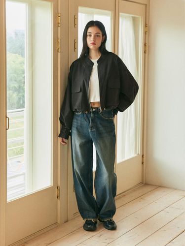 TIN DAMAGE BALLOON WIDE PANTS_DEEP BLUE - Authenti - Modalova