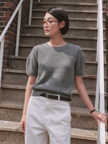 Wool blended short-sleeve pullover - OSTKAKA - Modalova