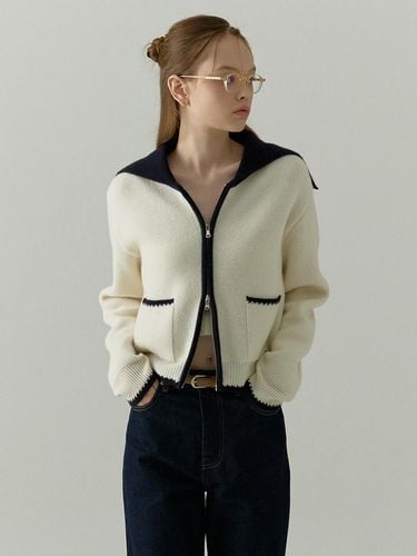 Wool blended color Sailor cardigan - OSTKAKA - Modalova