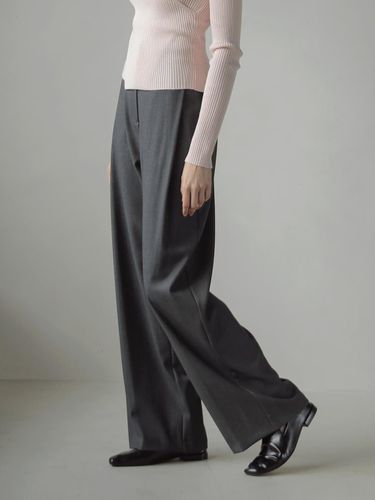 Wool Tencel Wide Pants - KELLY DONAHUE - Modalova