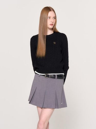 New classical wool cable crew neck pullover BLACK - GENERAL IDEA - Modalova