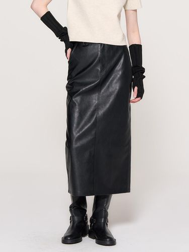 H-line Eco Leather Long Skirt [BLACK] / WBD3L13506 - GENERAL IDEA - Modalova