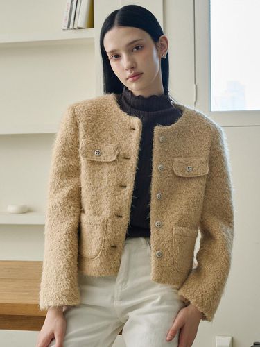 Buckle wool jacket beige [T43] - bibyseob - Modalova