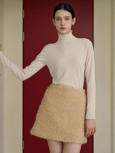 Buckle wool mini skirt Beige [T43] - bibyseob - Modalova