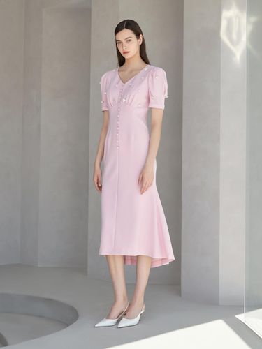 LUTZ / Jewel Puff Sleeve Mermaid Dress(pink) - S BLANC - Modalova