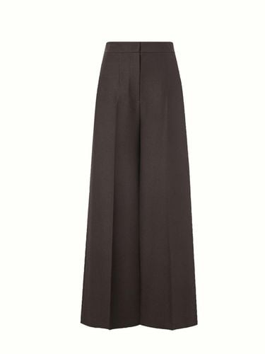 WIDE LEG PLEATED PANTS, TWEED BROWN - KUME - Modalova