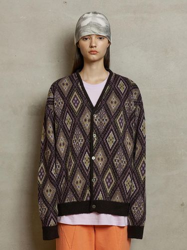 ARGYLE MOHAIR CARDIGAN / BLACK - UNALLOYED - Modalova