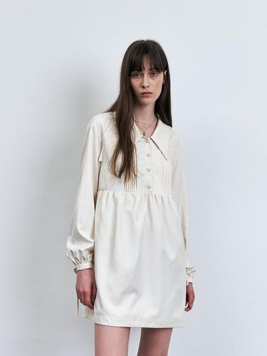 Embroidered Mini Shirt Dress - KUME - Modalova