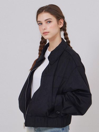 Oversized Vegan Suede Cropped Jacket - BELLOL - Modalova