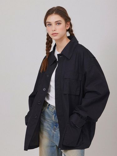 Oversized Double Pocket Short Jacket - BELLOL - Modalova