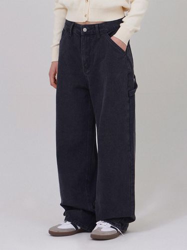 Wide Carpenter Denim Pants Black - BELLOL - Modalova