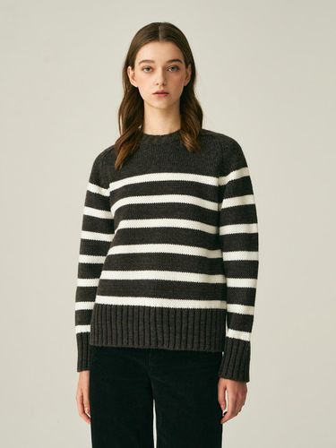 WOOL STRIPE PULLOVER_BROWN - LADYVOLUME - Modalova