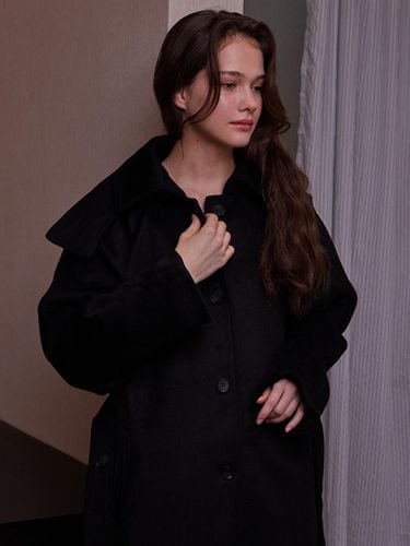 Wool Overfit Heavy Long Hoodie Coat - BELLOL - Modalova