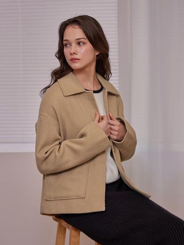 Wool Button Short Jacket Beige - BELLOL - Modalova