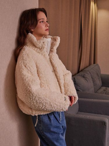 Fluffy Teddy Collar Quilting Jumper - BELLOL - Modalova