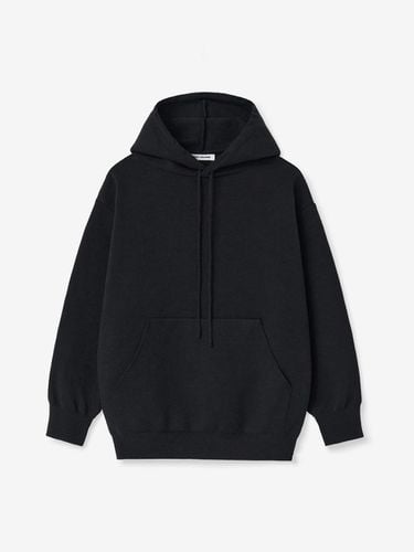 CREW NECK KNIT HOODIE_BLACK - LADYVOLUME - Modalova