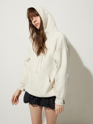 CREW NECK KNIT HOODIE_LIGHT BEIGE - LADYVOLUME - Modalova