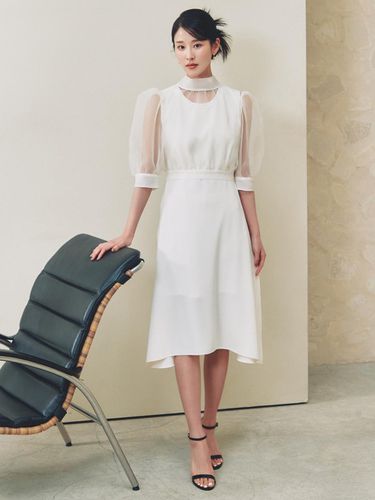 Seth / Organza Blouse Layered Dress (2color) - S BLANC - Modalova