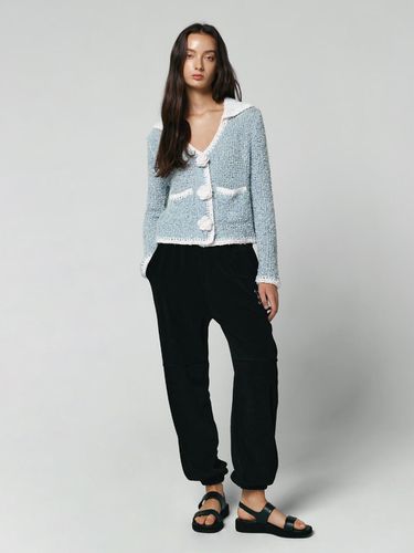 CORSAGE BUTTON KNIT CARDIGAN - BLUE - JOHNNY HATES JAZZ - Modalova