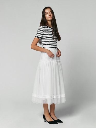 RIBBON TULLE LONG SKIRT - WHITE - JOHNNY HATES JAZZ - Modalova