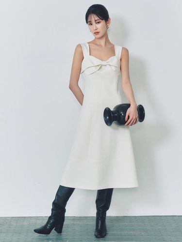 Ariana / Ribbon Point Sleeveless Dress(2color) - S BLANC - Modalova