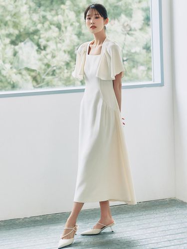 Polina / Cape Sleeve Dress(3color) - S BLANC - Modalova