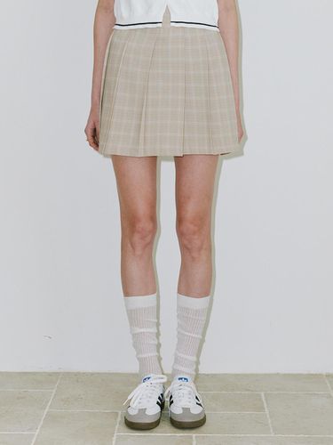 Basic check pleats Skirt BEIGE - BELLOL - Modalova