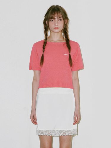 Basic boat neck Knit PINK - BELLOL - Modalova