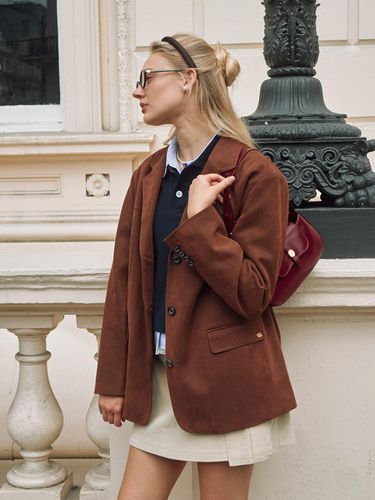 French Suede Jacket Brown - LEMEME - Modalova