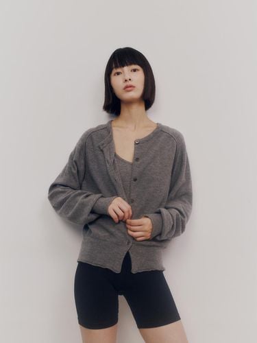 Essential Wool Cardigan (Grey) - Maggie - Modalova