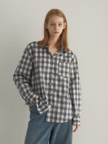 Compact loose check shirts (blue) - lesatelier - Modalova