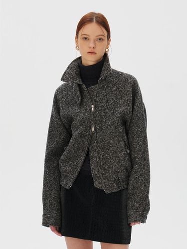 Wool Bomber Jacket, Black - KUME - Modalova