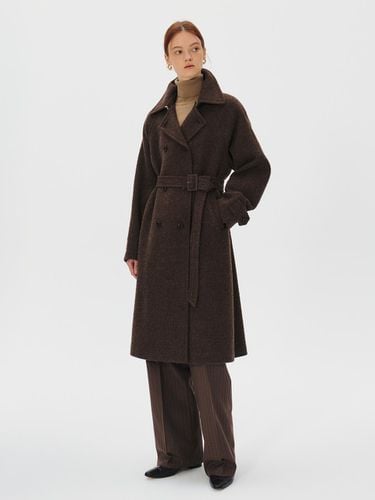 Detachable Collar Wool Coat, Brown - KUME - Modalova