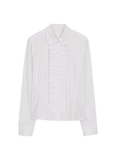 Frill Slim Lined Shirt - White - MARGESHERWOOD - Modalova