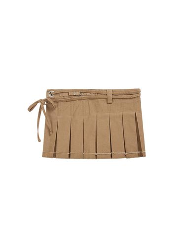 Layered Pleated Skirt - Beige - MARGESHERWOOD - Modalova