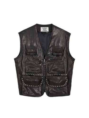 Stud Leather Vest - Black - MARGESHERWOOD - Modalova