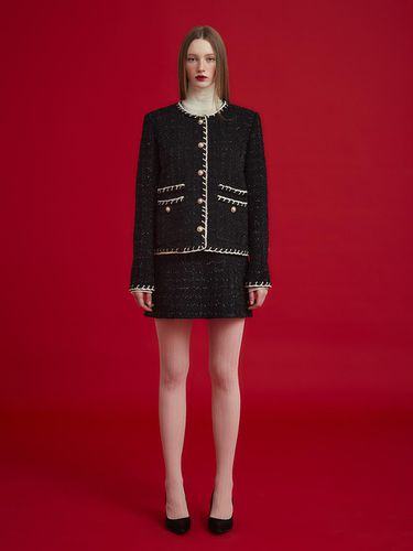 PEARL BUTTON TWEED JACKET - BLACK - JOHNNY HATES JAZZ - Modalova