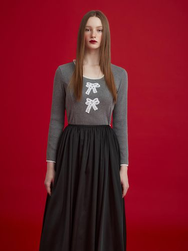 LACE RIBBON JERSEY TOP - GREY - JOHNNY HATES JAZZ - Modalova