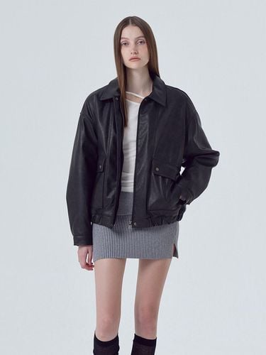 Leather Pocket Blouson Jacket - ETMON - Modalova