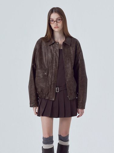 Leather Pocket Blouson Jacket - ETMON - Modalova