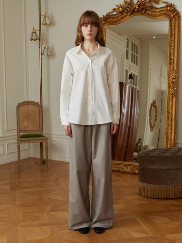 ALL-SEASON] BANDING LOOSE WIDE SLACKS_LIGHE BEIGE - LADYVOLUME - Modalova