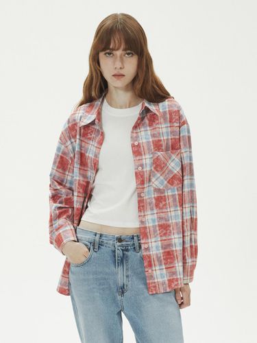 VINTAGE TARTAN CHECK POCKET SHIRT_RED - LADYVOLUME - Modalova