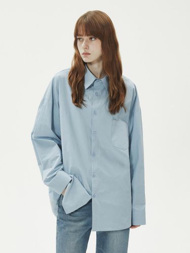 DAILY OVER FIT POCKET SHIRT_BLUE - LADYVOLUME - Modalova