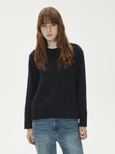 WOOL BOKASHI CREW NECK ROUND KNITWEAR_NAVY - LADYVOLUME - Modalova