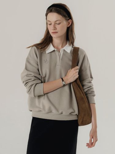 Paul collar color sweatshirt khaki - MOMET - Modalova